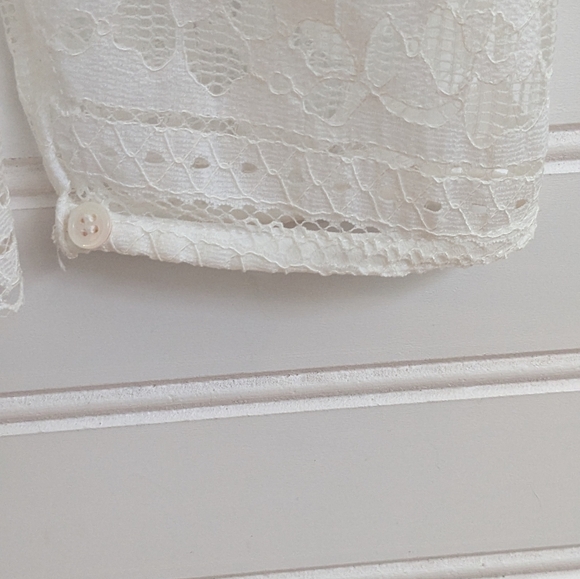 Sandro NWT White Hamia Floral High Neck Lace Top Women's Size Large(3) - Picture 13 of 13